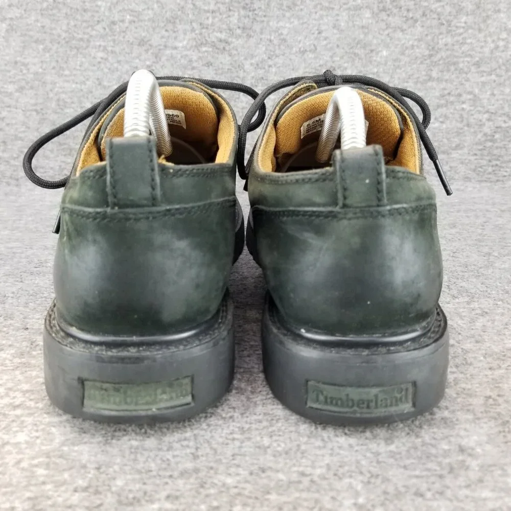 ✅Mens 8.5M VTG Timberland Black Leather Work Oxford Shoes Chunky Sole Y2K - Picture 8 of 10